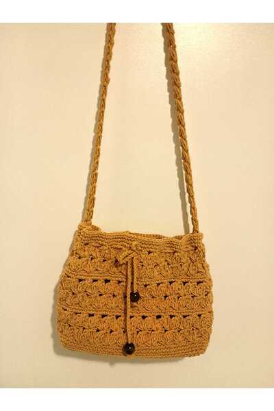 shop Women's Handmade Paper Rope Knitted Casual Shoulder Bag Hollowed Out Bag...