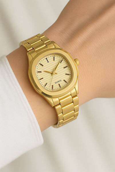 İnogge Pedoni Gold Case Gold Cord Gold Dial Women's Wristwatch