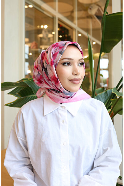 sefamerve Eșarfă cu model floral 70332-10 Roz