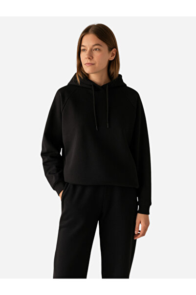 Victor and Jane By Styli Black Hoodie with Drawstring - 100% Cotton Fleece