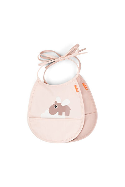 Done By Deer Set of 2 Bibs with Pocket Happy Clouds Powder