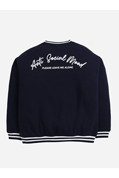 Victor and Jane By Styli V Neck Anti Social Mood Sweatshirt - 100% Cotton Fleece