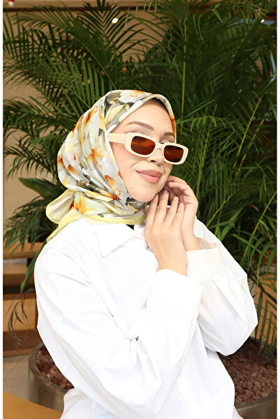 sefamerve Φουλάρι με σχέδιο λουλουδιών 70332-01 Κίτρινο