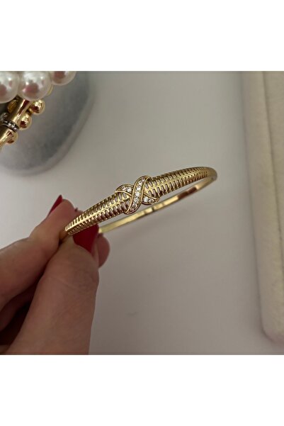 XUPING JEWELRY Xuping 14K Renginde X model Trend Kelepçe Bileklik iç çap:6 cm