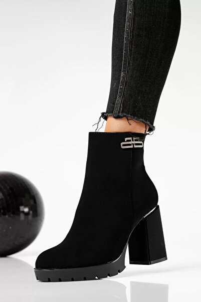 Zaira Botine dama îmblanite negre din piele ecologica Alba #22642 - 40