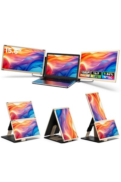 Sim Online Expandable and Portable Monitor, 15.6inch FHD 1080P, Plug & Play, 13.3-17.3inch Laptops, USB-C HDMI