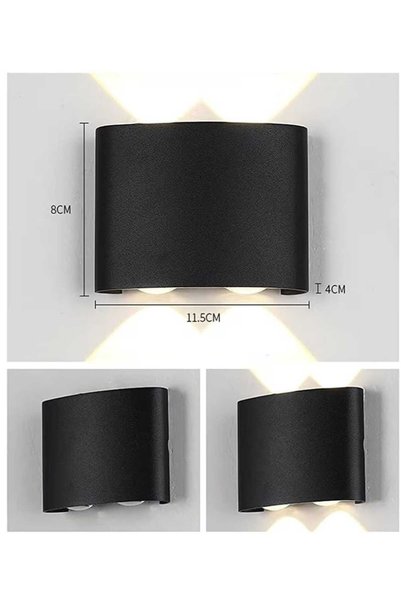 MAAC Double-sided outdoor wall sconce, 4W, white, waterproof, with powerful white light – 2-year warranty