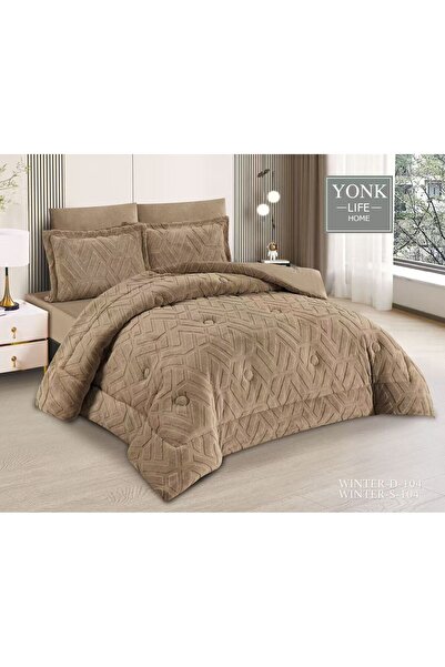 YonkLife Winter Faux Fur Double Bedspread, 6 Pieces