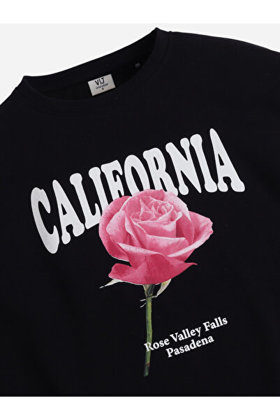 Victor and Jane By Styli California Rose Graphic Sweatshirt - 100% Cotton Fleece