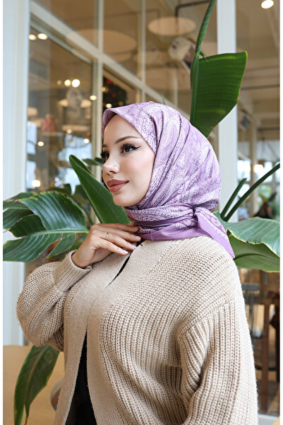 sefamerve Eșarfă din bumbac cu model 70337-02 Liliac