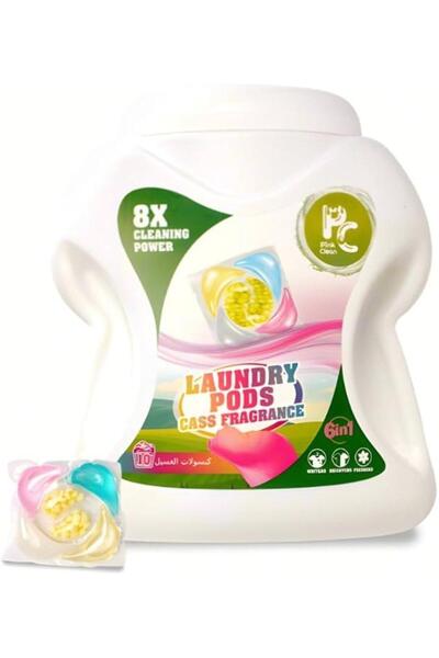Pink Clean كبسولات منظف الغسيل بينك كلين ٦ في ١ برائحة المسك (٣٠ كبسولة)