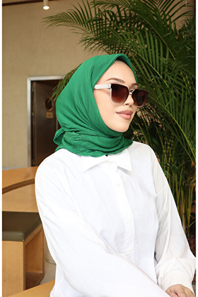 sefamerve Eșarfă plisată 70345-07 Verde smarald