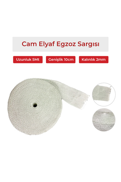 nivofire Cam Elyaf Şerit Egsoz Sargısı 100x2mm - 5-Metre
