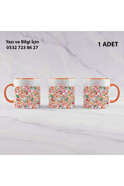 Ceymas Hediyelik Yılbaşı Kurdele Desenli Full Kaplama Tasarım Kupa Bardak Yen...