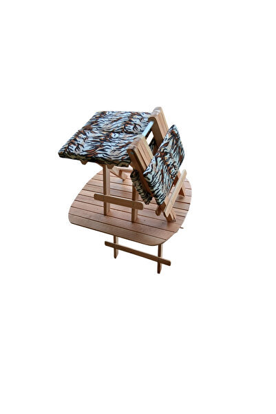 Cabina Premium Table set with two folding wooden chairs