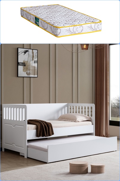 Setay Yavrulu Karyola, Beyaz Nikea Yavrulu Karyola + 1 Adet Comfort Yatak