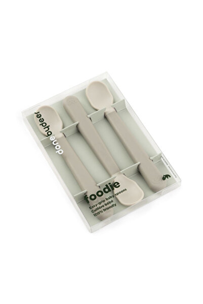 Done By Deer Set of 3 teaspoons Foodie Easy-Grip Sand