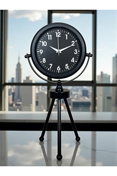 Marsilyan Zentime Siyah Zarif Üç Ayaklı Masa Saati