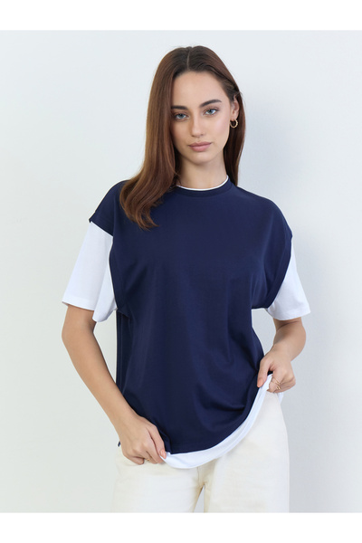 Styli Oversized Color Block T-Shirt