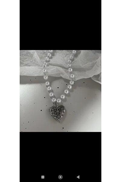 MİLALAZO Vintage inci boncuklu kalp kolye gotik punk bohem