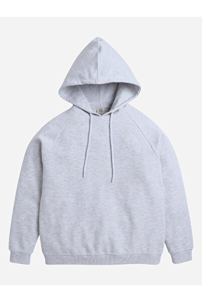 Victor and Jane By Styli Grey Hoodie with Drawstring - 100% Cotton Fleece