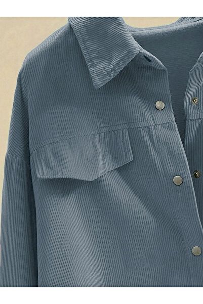 Take Two By Styli Women Corduroy Long Sleeve Shirt