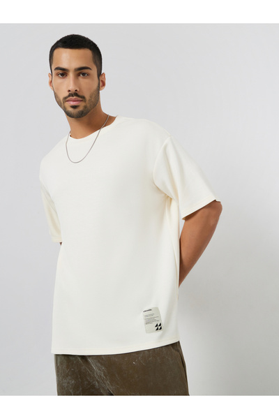 Styli Men Oversized Soft Heavy Jersey T-Shirt with Badge