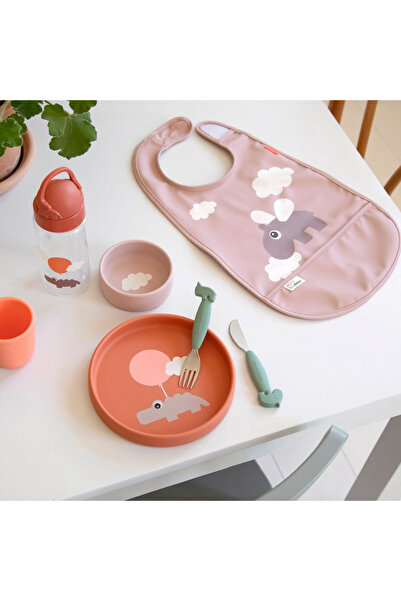 Done By Deer Happy Clouds Powder bib with hedgehog