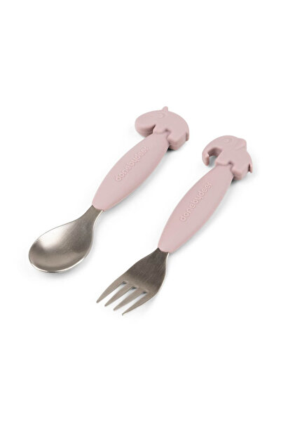 Done By Deer Easy-Grip Stainless Steel Deer Friends Powder Cutlery Set