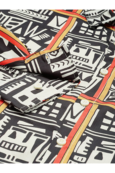 The Indian Garage Co By Styli Men Geometric Print Relaxed Fit Shirt