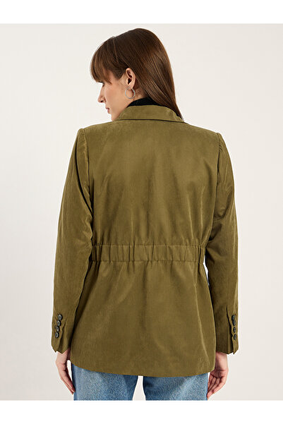 Femmella By Styli Women Olive Cinched Waist Blazer