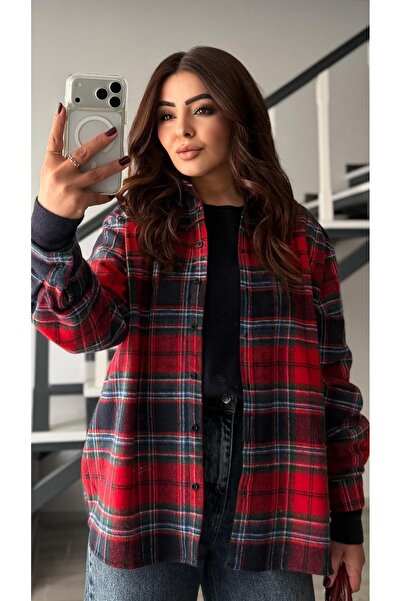 Oslove Red-Navy Blue Plaid Lumberjack Shirt