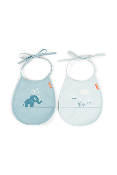 Done By Deer Set of 2 Bibs with Pocket Elphee Blue