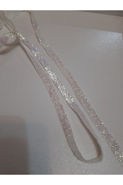 ksndizayn BEYAZ SİMLİ KADIFE KURDELE 1 CM 3 METRE