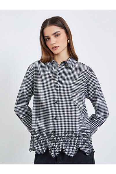 Styli Women Black Gingham Long Sleeve Shirt
