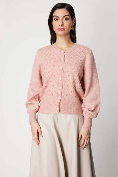 ON İnci Düğmeli Triko Hırka