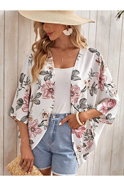 Take Two By Styli Women Floral Print 3/4 Sleeve Kimono