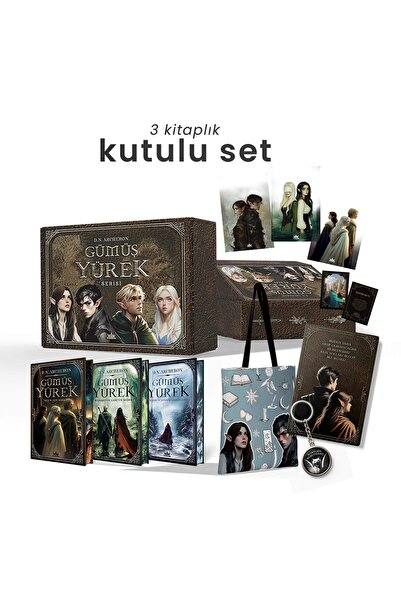 Guardian Kitap Gümüş Yürek Serisi – Üç Kitaplık Hediyeli Yan Boyamalı Kutu