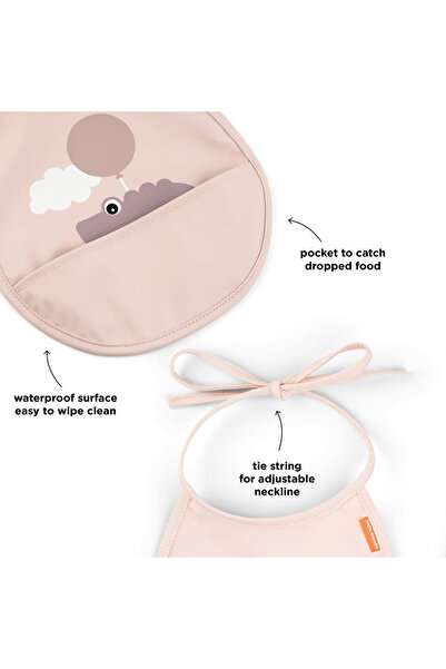 Done By Deer Set of 2 Bibs with Pocket Happy Clouds Powder