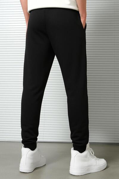 Rivox Men's Black Cotton Sweatpants Slim Fit Narrow Leg Goat Printed