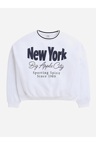 Victor and Jane By Styli New York Big Apple Contrast Rib Sweatshirt - 100% Cotton Fleece