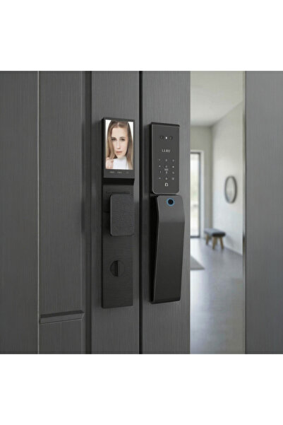NOWA TUYA Akıllı Yüz Parmak izli kapı kilidi WİFİ Özellikli Çelik gövde Su geçirmez SİYAH