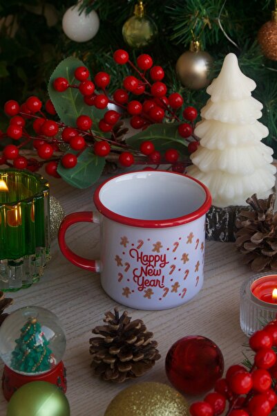 Cool Stuff Studio Happy New Year Kurabiye Adam Desenli Kupa Yılbaşı Hediyesi