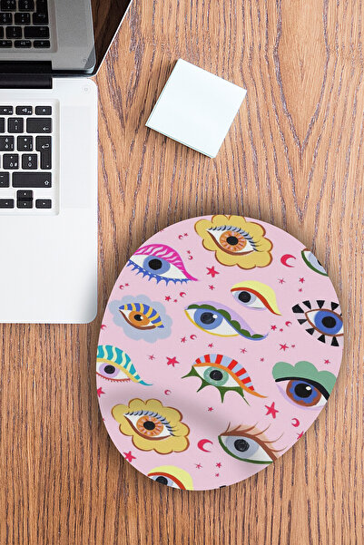 Ormira Konsept لوحة ماوس بنمط العين الوردية مطبوع