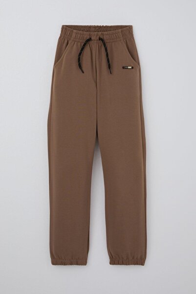 Breeze Αγορικό Φούτερ με Αξεσουάρ Δαντέλας και Λεπτομέρεια Σχέδιο Σχέδιο, Ηλικία 4-8 ετών, Καφέ