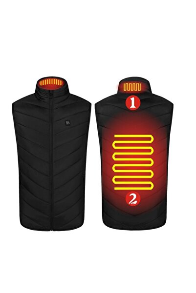 Flippy Heated Smart Vest, Unisex, USB, 2 Heating Zones, Black, XL (58-65 kg)