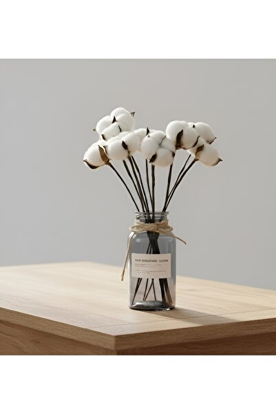 EVİMDM 8'li Doğal Pamuk Dalları – Ev & Ofis Dekor Çiçeği