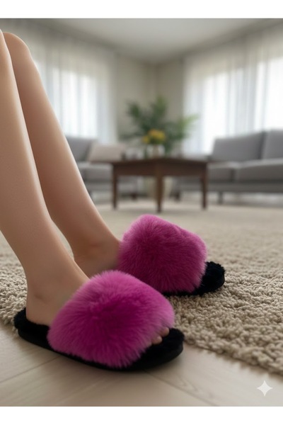LastStep Kadın ev terliği puf tüylü