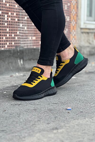 Mhoda Shoes Rlx063 Men's Casual Lace-Up Sneakers Tst - Black/Smoked