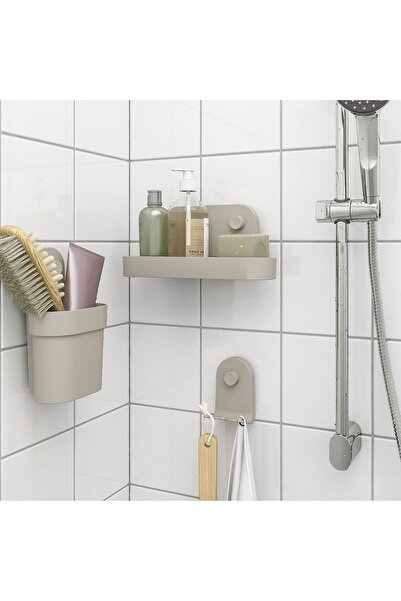 Generic Wall shelf with suction cup, grey-beige, 28 cm